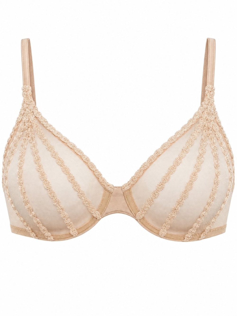 La Perla Rare Made in Italy Sheer Embroidered Underwire Bra 34B NWOT luxury